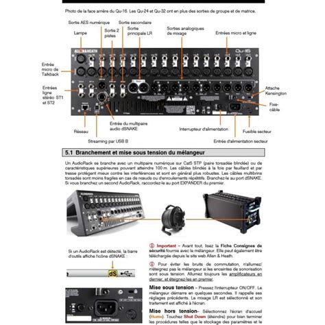 Mode d emploi en francais Consoles numériques Allen Heath QU