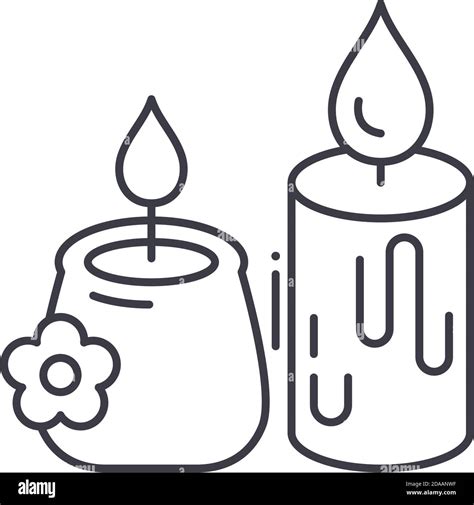 Aroma Candle Icon Linear Isolated Illustration Thin Line Vector Web