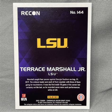 Chronicles Draft Picks Terrace Marshall Jr Rc Recon Lsu