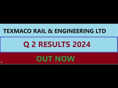 Texrail Q Results Texmaco Share Latest News Today Texrail Results