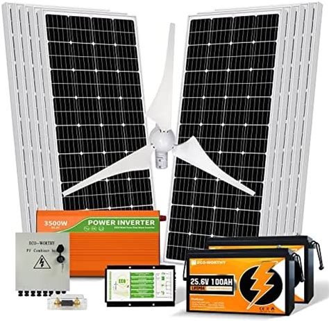 ECO WORTHY 1400W 24V Solar Wind Generator Kit For Home Farm Shed 1pc