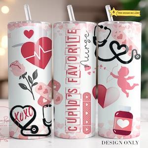 Valentine Nurse Tumbler Wrap Cupid S Favorite Nurse Oz Sublimation