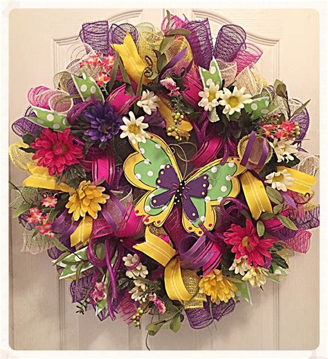 Butterfly Garden Deco Mesh Wreathspring By Ckdazzlingdesign