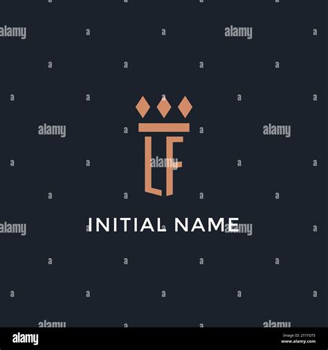 Lf Logo Initial With Pillar Icon Design Luxury Monogram Style Logo For