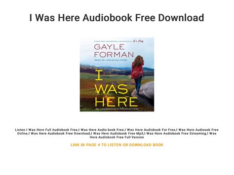 I Was Here Audiobook Free Download by RosalynneKaelee - Issuu