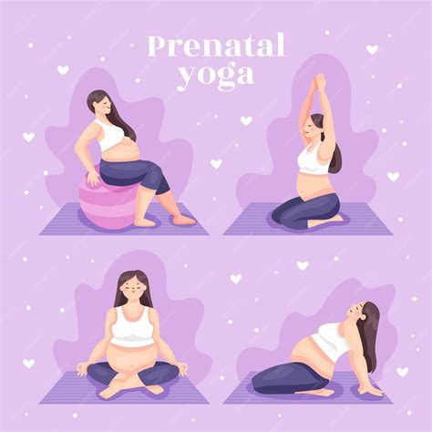 Free Vector Flat Pregnancy Yoga Collection