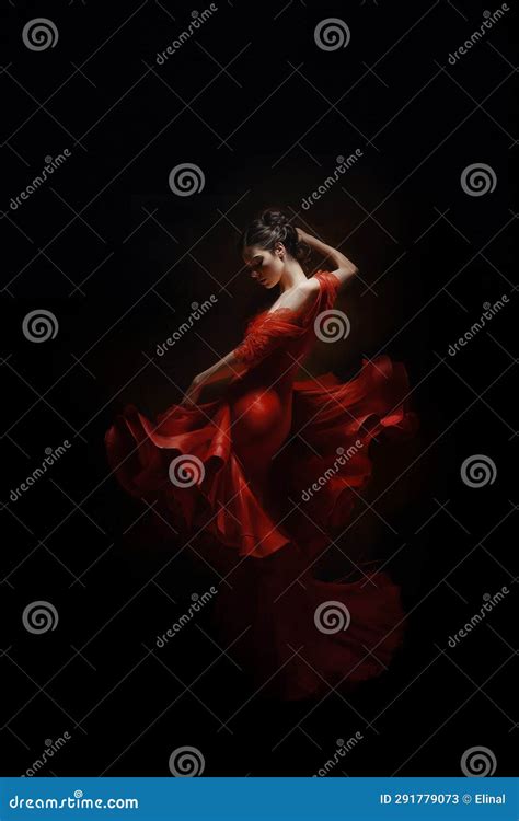 Attractive Spanish Girl Flamenco Dancer Silhouette Hispanic Woman With