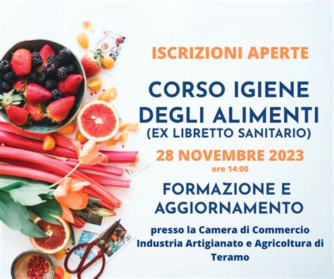 Corso Igiene Degli Alimenti Ex Libretto Sanitario Novembre