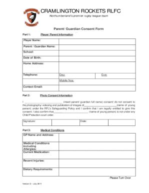 Fillable Online Rockets Parent Consent Form V Doc Fax Email Print