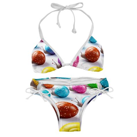 Snail Detachable Sponge Adjustable Strap Bikini Set Two Pack Swimsuit