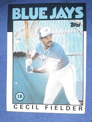 CECIL FIELDER 1986 TOPPS TORONTO BLUE JAYS ROOKIE CARD 386 Mvp Hof EBay