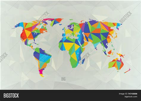 World Map Polygonal Vector Photo Free Trial Bigstock