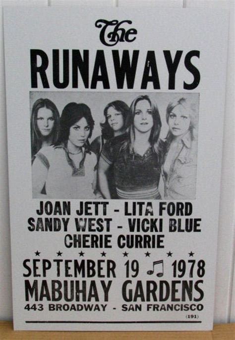 Vintage Joan Jett And Runaways Poster 1978 San Francisco Etsy