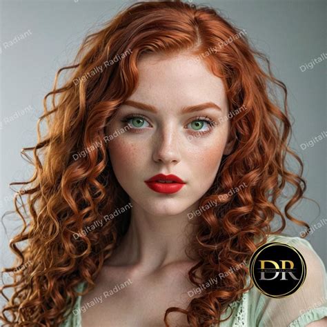 Curly Redhead Model Ginger Woman Headshot Female Cover Model Woman