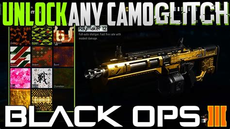 Black Ops 3 New Camo Glitch Tutorial Any Black Marketgold And Diamond Camo Bo3