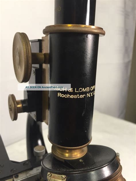 Vintage 1915 Bausch And Lomb Microscope Brass Cast Iron