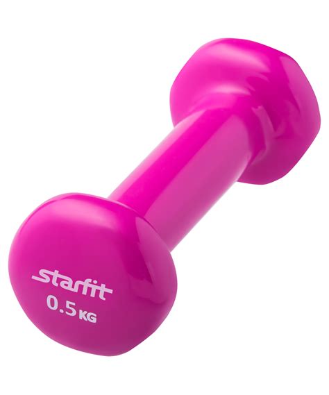 Гантель виниловая STARFIT DB-101 0,5 кг, розовая — Турник 33