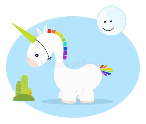 Unicornio Lindo De La Historieta Con El Chicle Ilustración del Vector