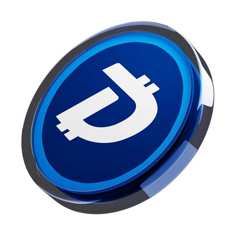 DigiByte DGB Glass Crypto Coin 3D Illustration 24092832 PNG