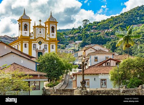 Top View Of The Center Of The Historic Ouro Preto City In Minas Gerais