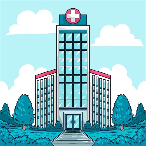 Premium Vector Hand Drawn Hospital Illustration