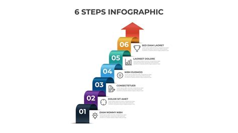 6 Stairs Of Steps Infographic Element Template Layout Design Vector