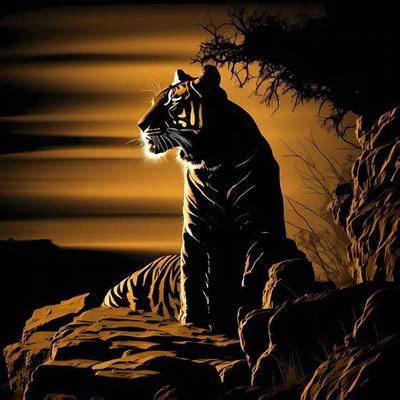 Tiger Silhouette Stock Photos, Images and Backgrounds for Free Download