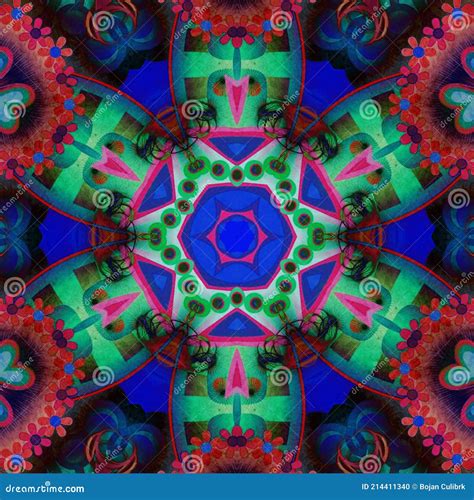 Symmetrie Abstract Digitaal Kunstwerk Symmetrie En Mandala Art Stock