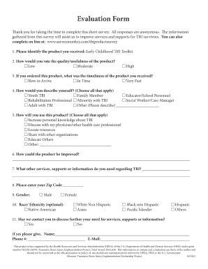 Fillable Online Health Mo Evaluation Form Missouri Health Mo Fax