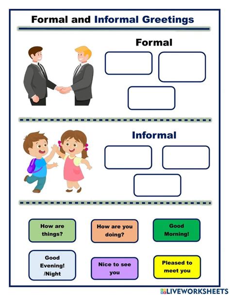 Formal And Informal Greetings Online Activity