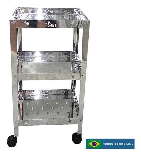 Fruteira Inox 3 Andares Exclusiva Parcelamento Sem Juros