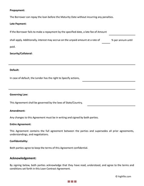 how to draw up a loan contract