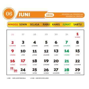 June 2024 Calendar Complete With Red Dates And National Holidays Vector