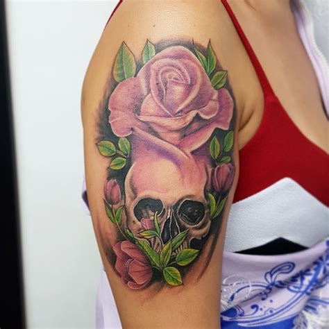 Rosa E Caveira Tattoo Tattoos Flower Tattoo Skull Tattoo