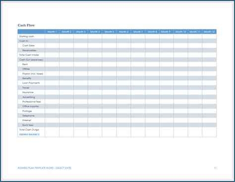 √ Free Printable Business Plan Template Word