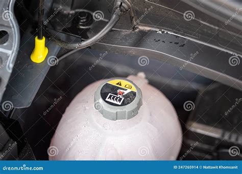 Heat Warning Symbol On Car Engine Coolant Radiator Stock Photo Image