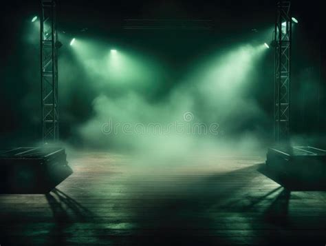 Empty Stage with a Spotlight with Fog Clouds, Photorealistic, Deep ...