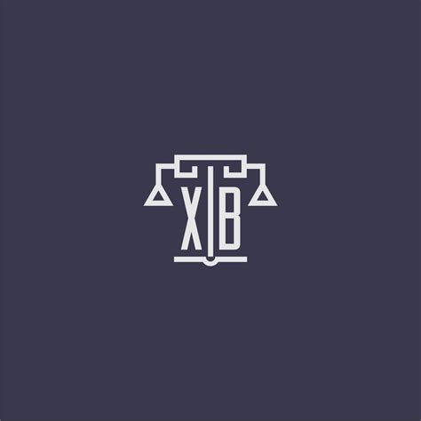 Xb Initial Monogram For Lawfirm Logo With Scales Vector Image