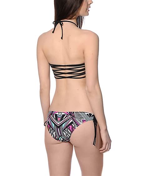 Damsel Hong Kong Tribal High Neck Bikini Top Zumiez