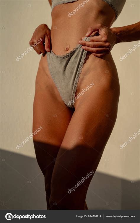 Beautiful Sexy Brunette Lingerie White Wall Stock Photo Sutulastock