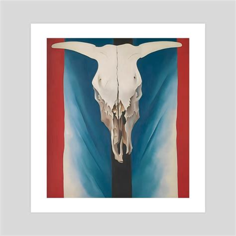 Georgia Okeeffe Cows Skull Red White And Blue An Art Print By