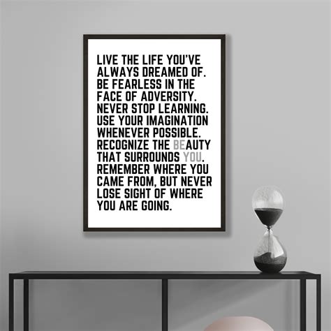 Live the Life You've Always Dreamed of Quote Be You - Etsy UK