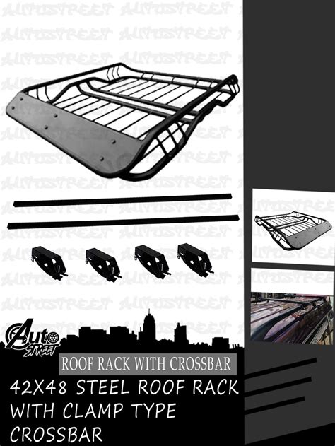 Steel Luggage Carrier Roof Rack Offroad 42x48 Inches Black With CLAMP