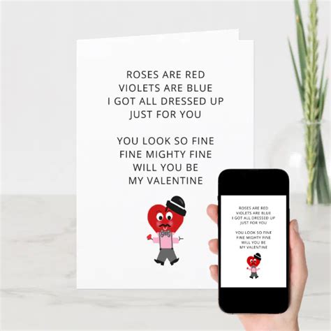 Funny Roses Are Red Poem Valentines Day Girlfriend Holiday Card | Zazzle