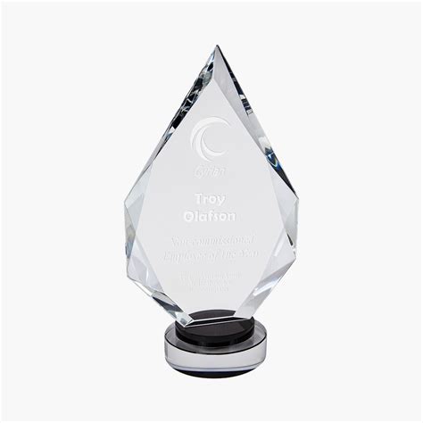 Engraved Crystal Faceted Black Pedestal Diamond Award Crystal Images