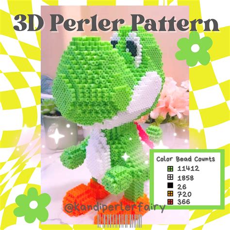 Instant Download 3D Perler Beads Pattern to Build This CUTE Green ...