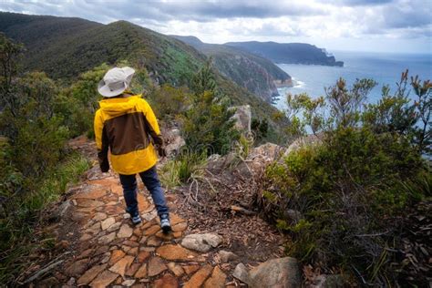 Trekking in Tasman Peninsula, Tasmania, Australia Stock Image - Image ...