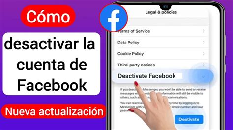 Cómo desactivar una cuenta de Facebook nueva actualización 2023