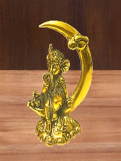 Buy Kridaykraft Gold Toned Lord Ganesha On Half Moon Religious Idol