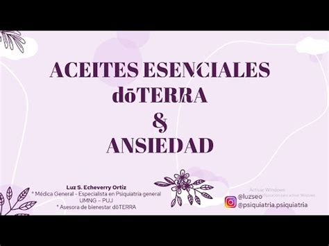 Ansiedad Aceites Esenciales Doterra Youtube